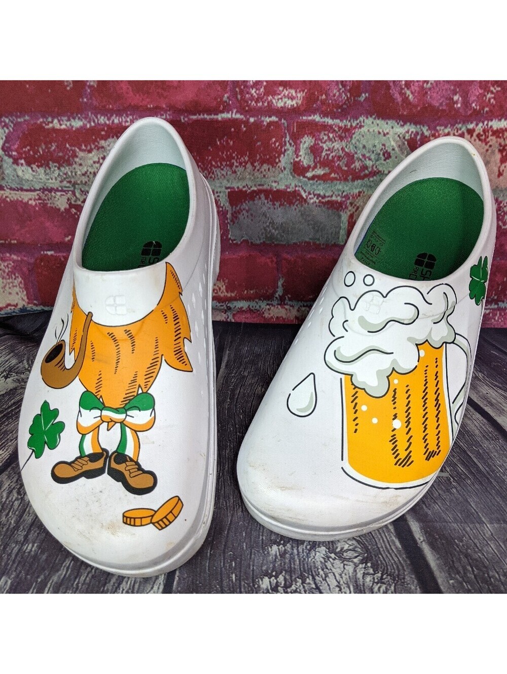 Shoes For Crews Radium ST PATRICK'S DAY IRISH Slip Resist Clogs Chef Mens 10
